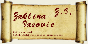 Žaklina Vasović vizit kartica